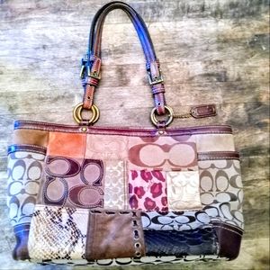 Authentic Coach patchwork shoulder bag